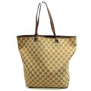 GUCCI Tote Bag Brown x beige Women Authentic secondhand